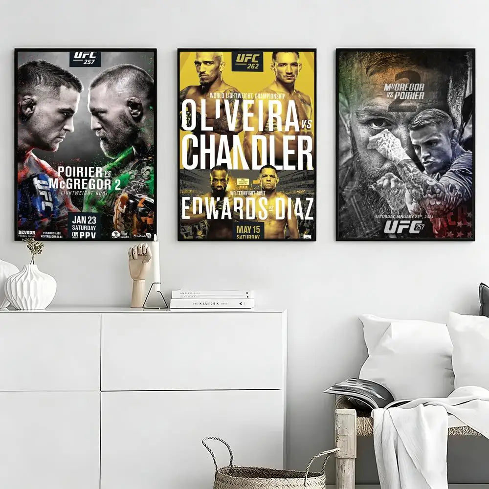 Fighting Championship UFC Poster High-quality vintage prints & posters for home, bar, cafe, aesthetic wall art.