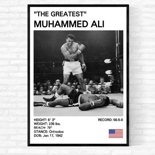 Black and White Boxing Legends Posters Canvas Painting Mike Tyson Poster Picture Living Room Wall Art Home Decor Prints Mural