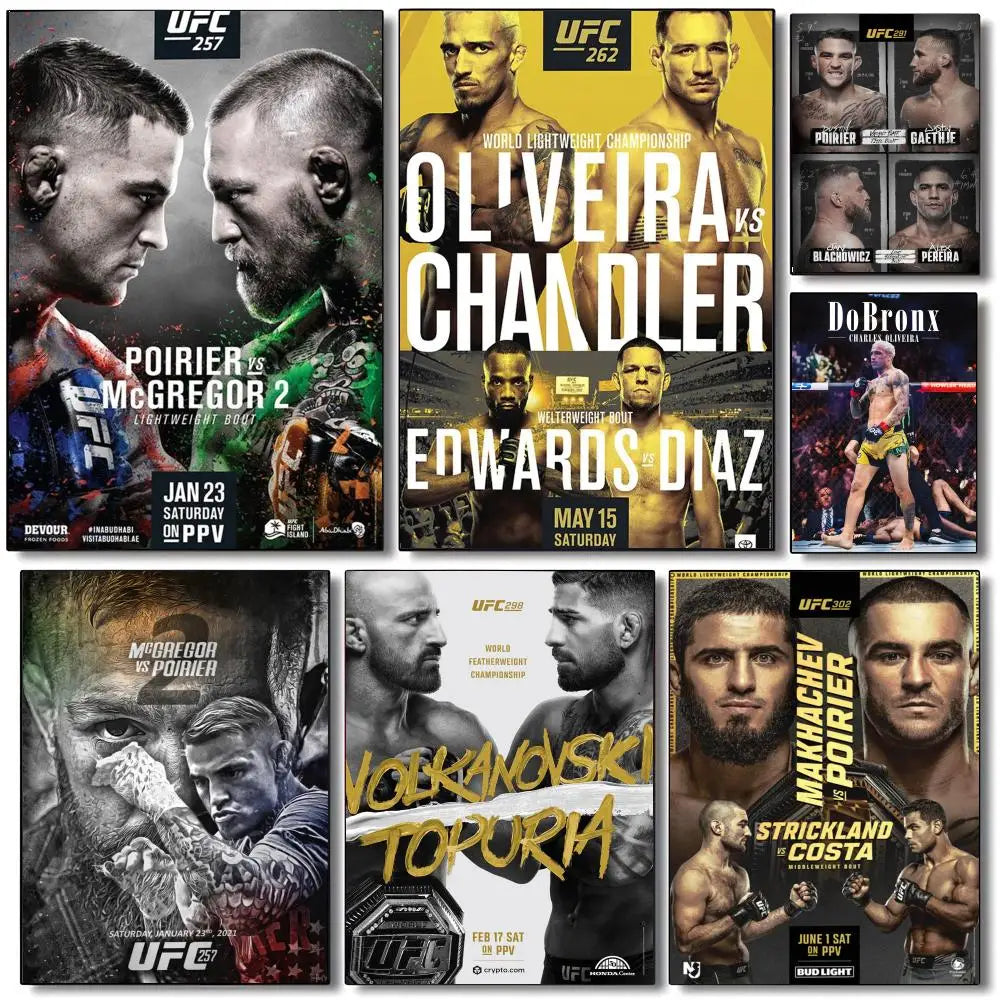 Fighting Championship UFC Poster High-quality vintage prints & posters for home, bar, cafe, aesthetic wall art.