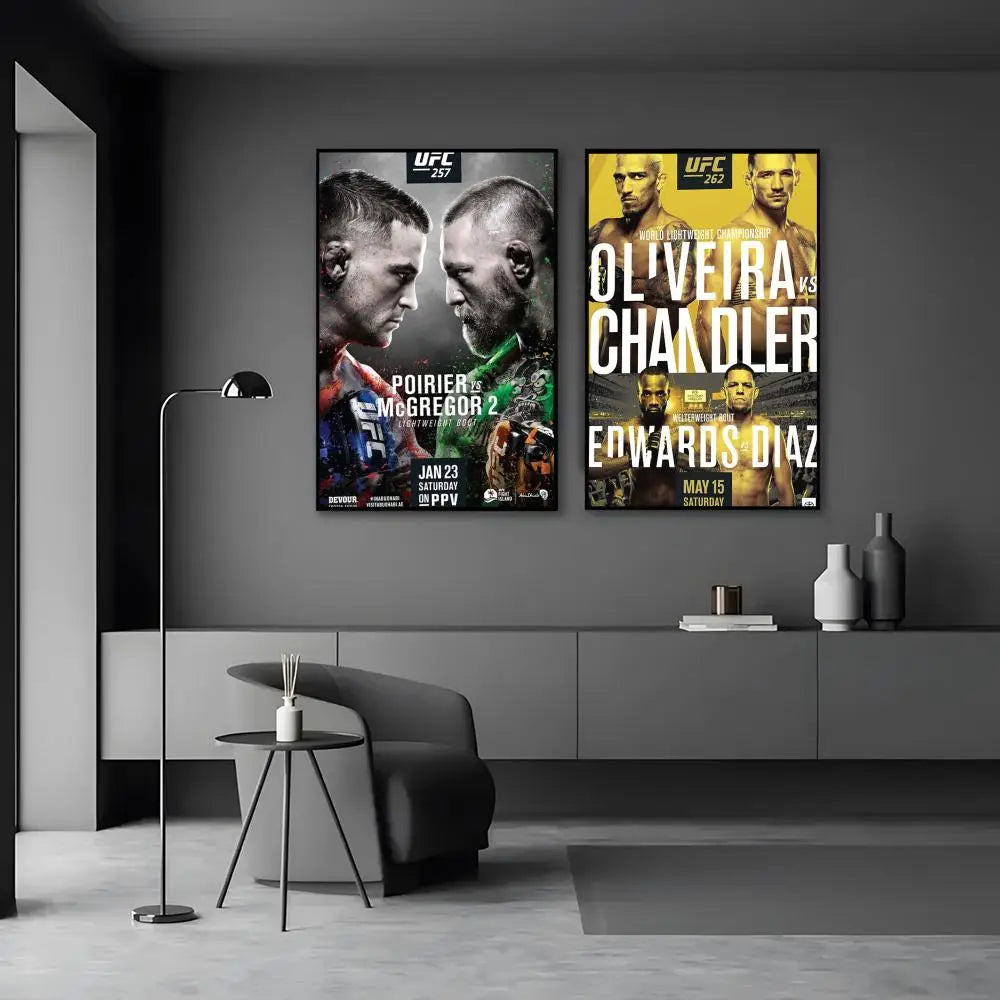 Fighting Championship UFC Poster High-quality vintage prints & posters for home, bar, cafe, aesthetic wall art.
